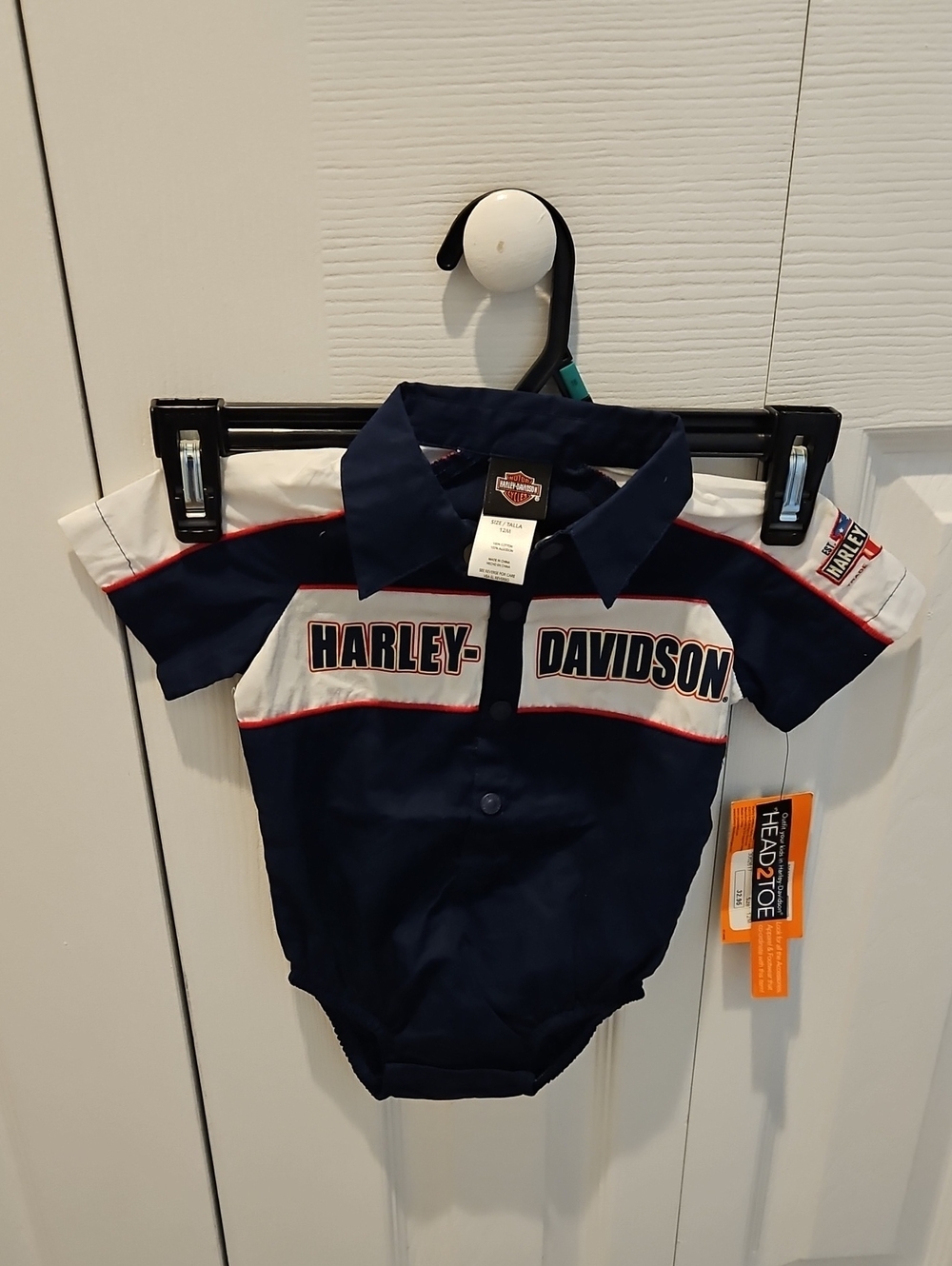 Harley-Davidson Navy, White & Red Infant Onesie